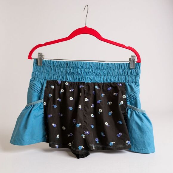 Free People Movement “Get Your Flirt On” Shorts Blue 4 Athletic Flowy Activewear - Picture 2 of 4